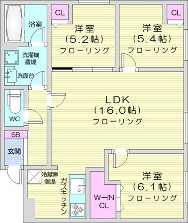 元町駅 徒歩15分 3階の物件間取画像